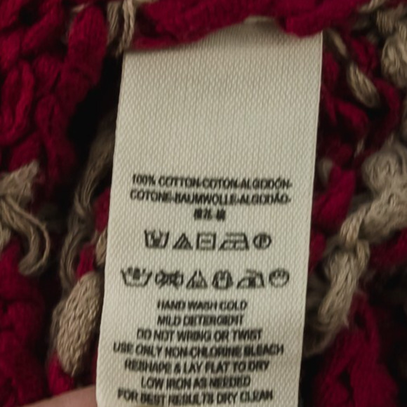 Free People Size XS Over And Easy Stripe Red Tan Scoop Dolman Sleeve Sweater - Picture 5 of 7